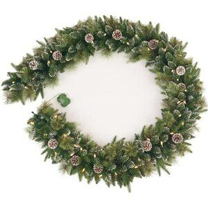 Christmas Garland Pre-lit 9 Ft with 50 Led Lights, Indoor Outdoor